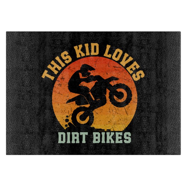 Kids Funny Dirt Bike Cutting Board (Front)