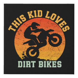 Kids Funny Dirt Bike Faux Canvas Print