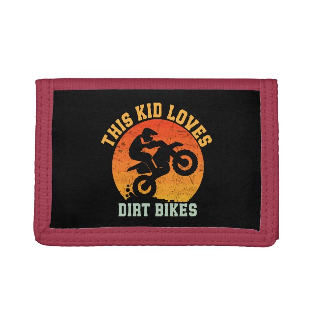 Kids Funny Dirt Bike Trifold Wallet (Front)
