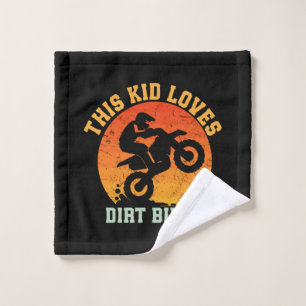 Kids Funny Dirt Bike Wash Cloth