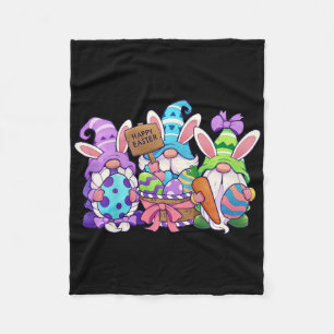 Kids Funny Easter Shirt Happy Easter Gnomes Easter Fleece Blanket