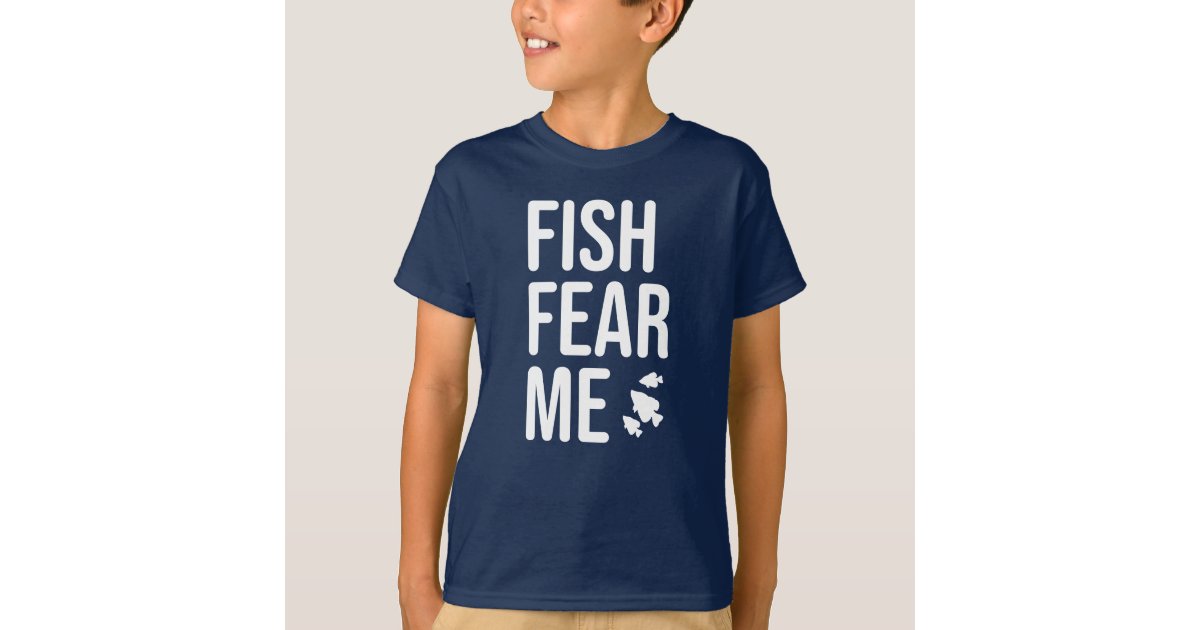 Kid's Funny Fishing Shirt Fish Fear Me