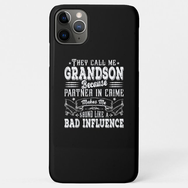 Kids Funny Grandson Dad Bad Influence Fathers Day Case-Mate iPhone Case (Back)