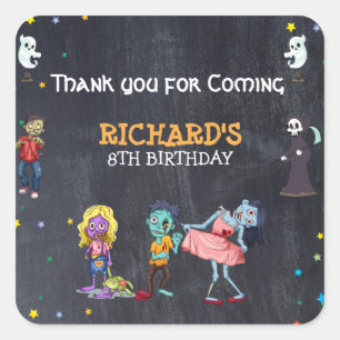 Kids Funny Halloween Costume Birthday Party Square Sticker