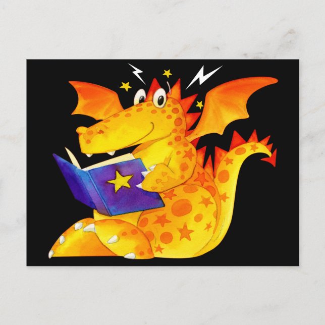 Kid's Funny Halloween Dragon Postcard (Front)
