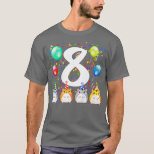 Kids Funny Hamster Guinea Pig 8th Birthday 8 Year  T-Shirt