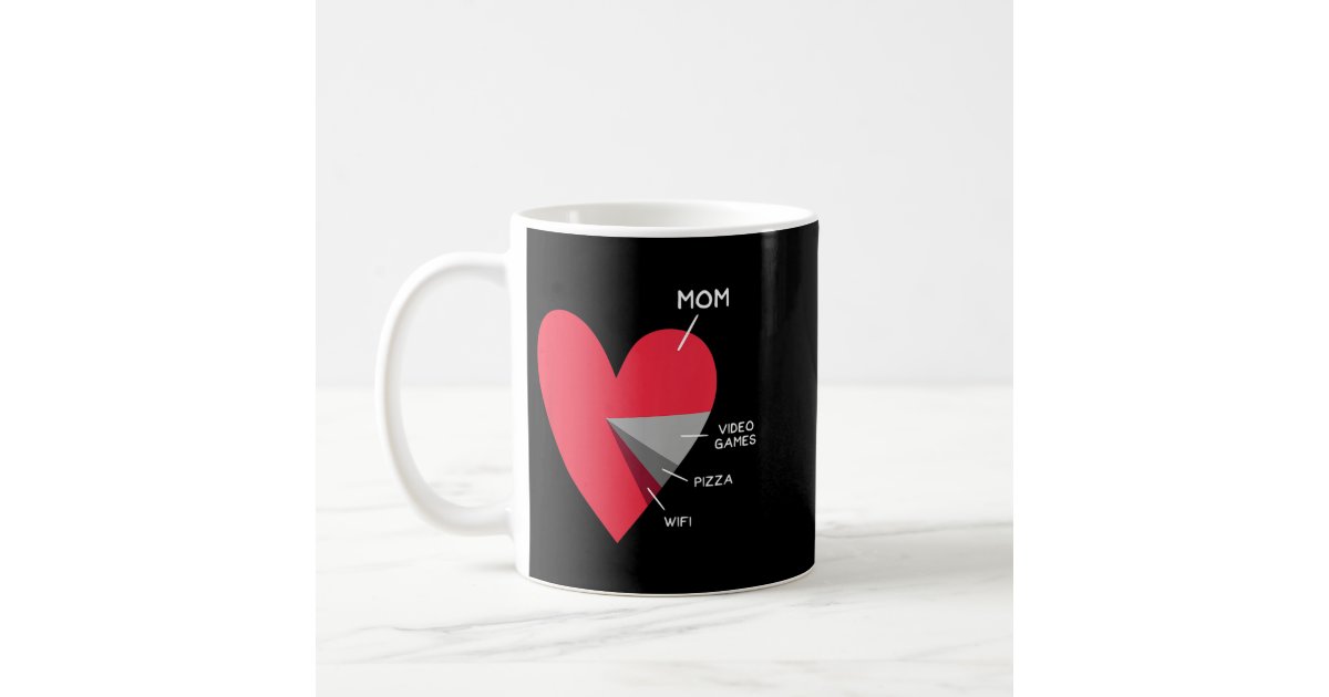 Kids Funny Heart Mom Video Games Pizza Wifi Valent Coffee Mug | Zazzle Kids Funny Heart Mom Video Games Pizza Wifi Valent Coffee Mug | Zazzle