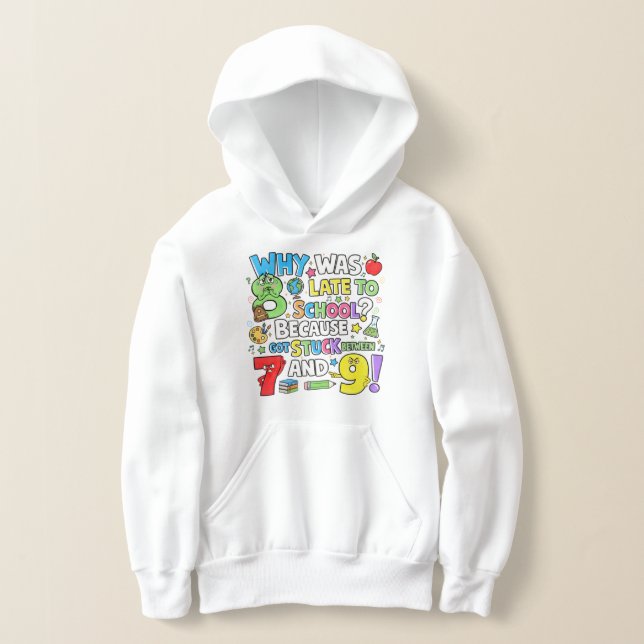 Kids Funny Maths Hoodie | Numbers Joke UK (Laydown)