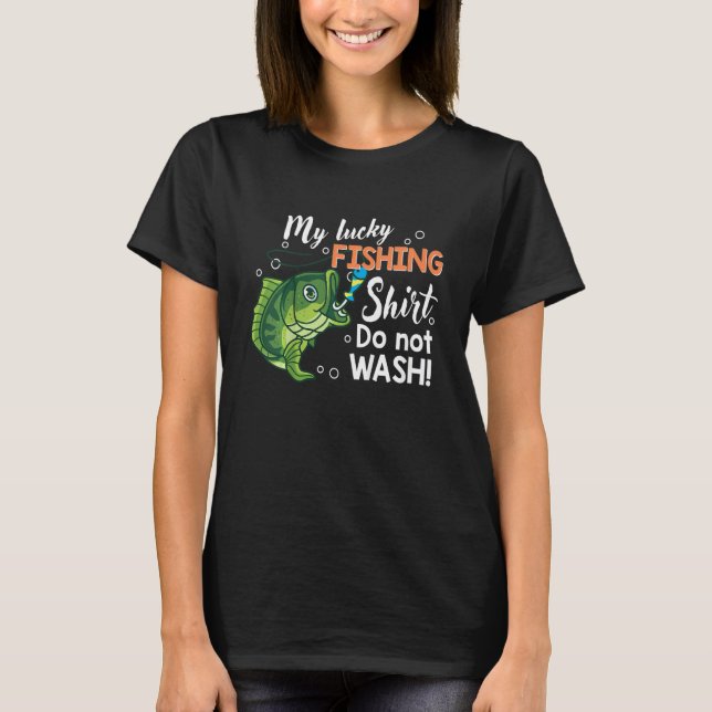 Kids Funny My Lucky Fishing-Shirt Fly Bass Fish Yo T-Shirt (Front)