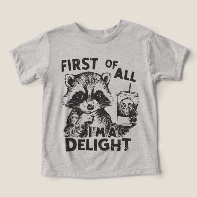 Kids Funny Raccoon T-Shirt Toddler T-shirt (Design Front)