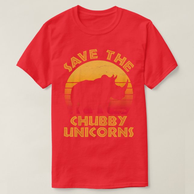 Kids Funny Save the Chubby Unicorns Rhino Rhinocer T-Shirt (Design Front)