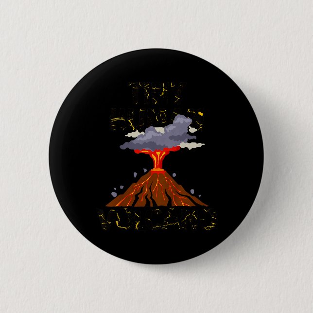 Kids Funny Tiny Human Volcano Quote Toddler Boys Button (Front)
