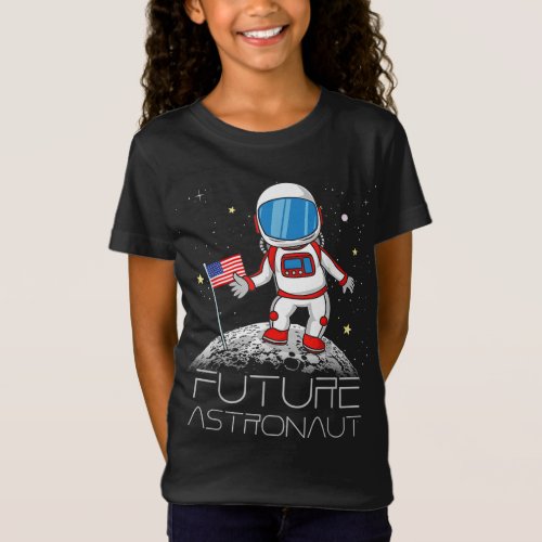 Kids Future Astronaut Man On The Moon Astronomy Gi T_Shirt