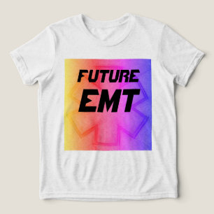 Kids Future EMT yellow pink & purple star of life Tri-Blend Shirt