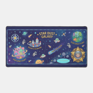 Kids Galaxy Space Map Photo Name Custom Desk Mat