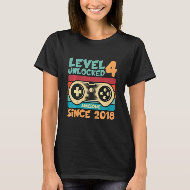 Kids Gamer 4th Bday Son 4 Years Old Boy Kids 4th G T-Shirt (Front)