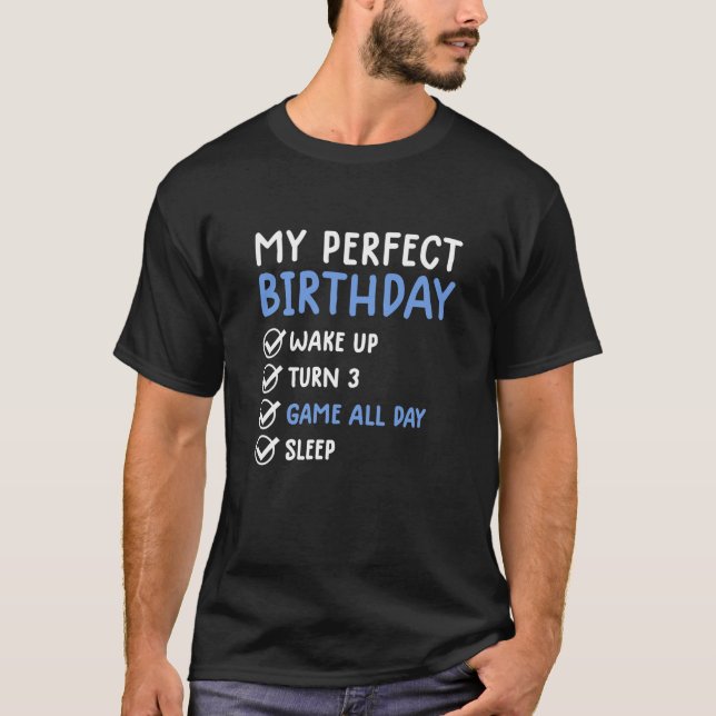 Kids Gamer Birthday S For Boys Video Game 3Rd Birt T-Shirt (Front)
