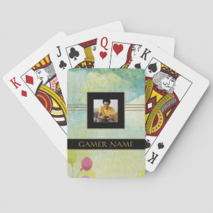 Kids Gamer Party Name & Photo Dream Clouds Poker Cards
