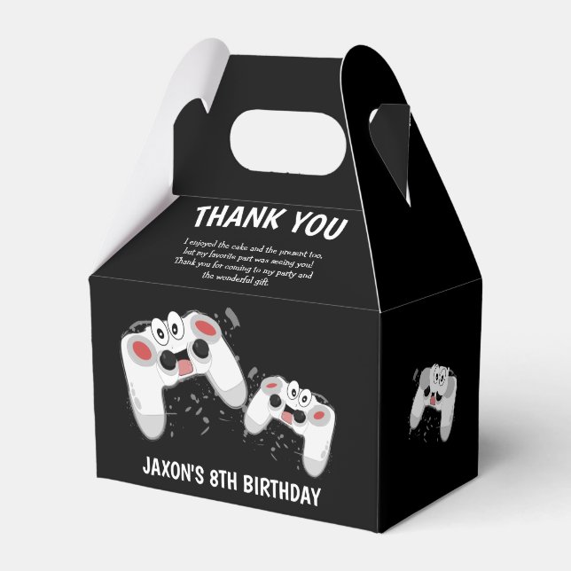 Kids Gaming Thank You Birthday Party Favor Boxes (Front Side)