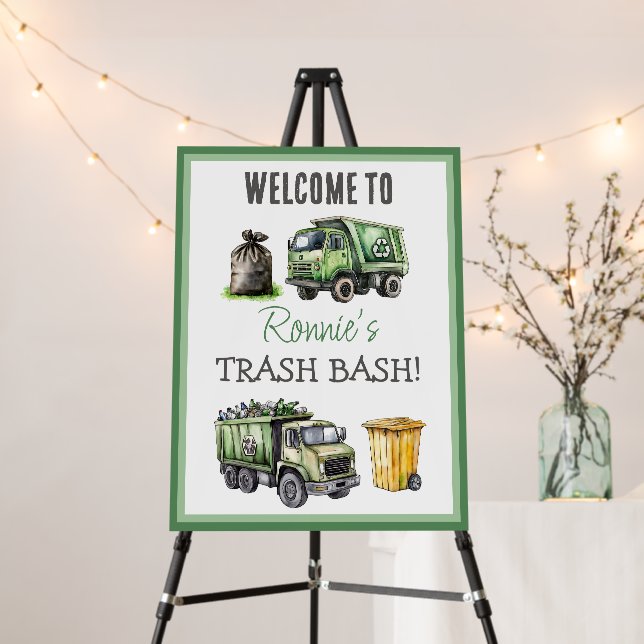 Kids Garbage Themed Birthday Party Foam Board (In Situ (Stand))