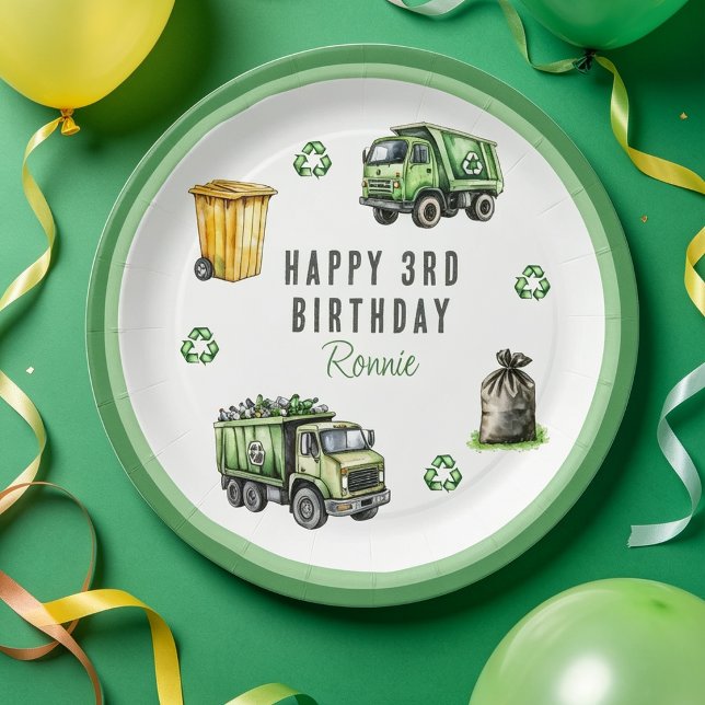 Kids Garbage Themed Birthday Party Paper Plates (Creator Uploaded)