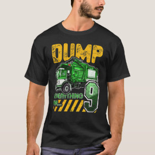 Kids Garbage Truck 9th Birthday 9 Years Old Birthd T-Shirt