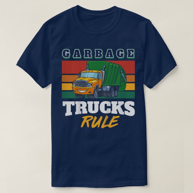 Kids Garbage Trucks Rule Garbage Trucks 1551 T-Shirt (Design Front)