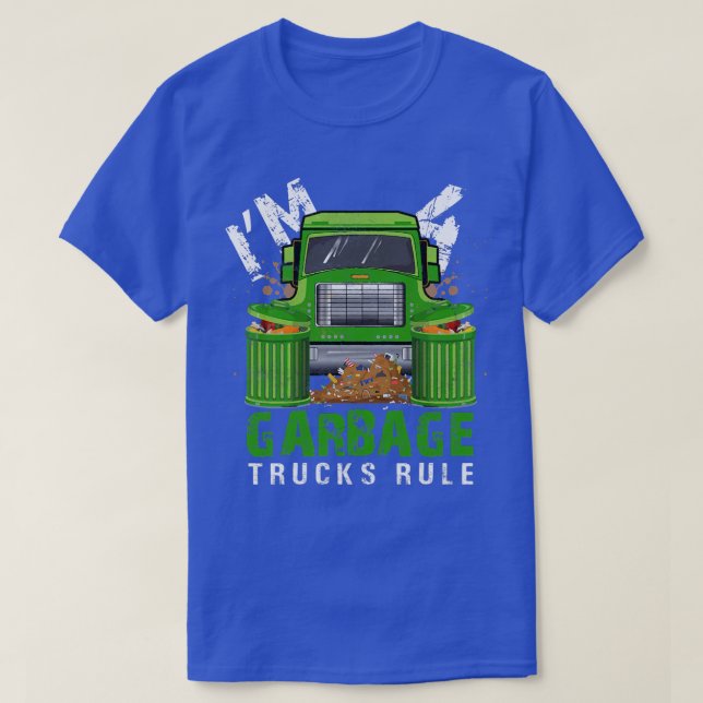Kids Garbage Trucks Rule I'm 4 Years Old Garbage T T-Shirt (Design Front)