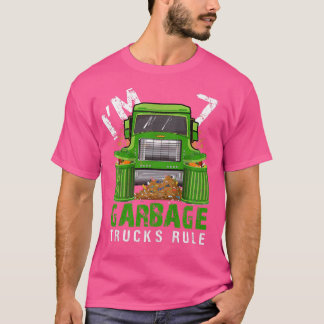 Kids Garbage Trucks Rule I'm 7 Years Old Garbage T T-Shirt
