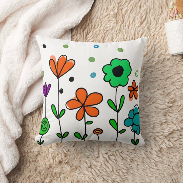 Kids Garden Throw Pillow (Blanket)