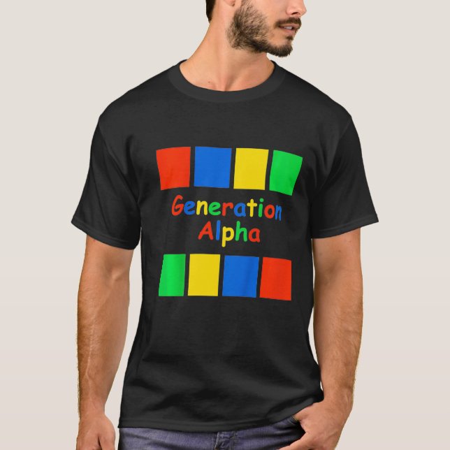 Kids Generation Alpha Colored Blocks  T-Shirt (Front)