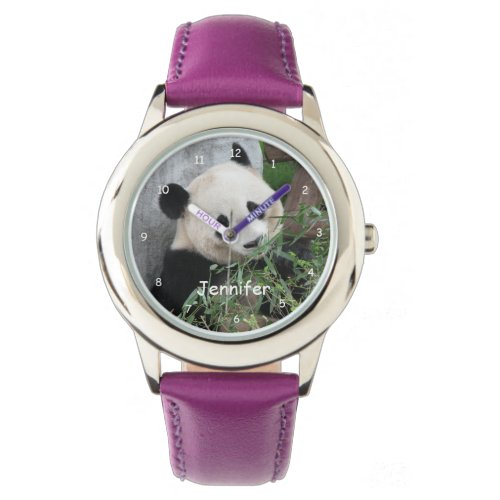 Kids Giant Panda Purple  Choose Color Strap Wrist Watch