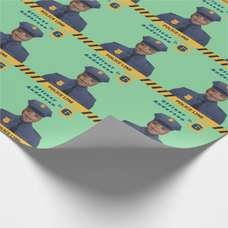 Kids Gift Wrap Police Birthday