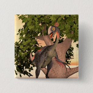 Kids Gigantoraptor Dinosaur Adventure Art Button
