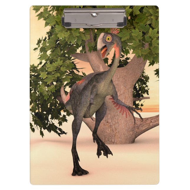 Kids Gigantoraptor Dinosaur Adventure Art Clipboard (Front)