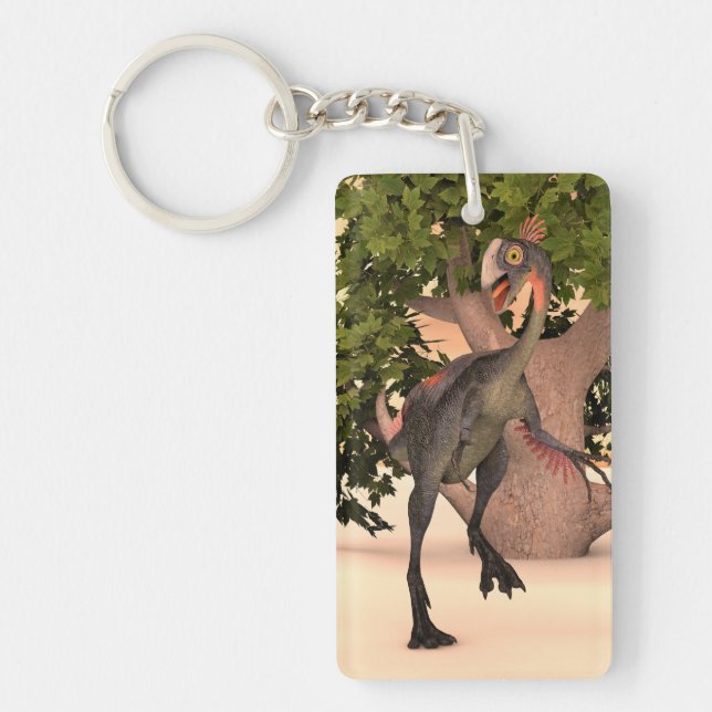 Kids Gigantoraptor Dinosaur Adventure Art Keychain (Front)