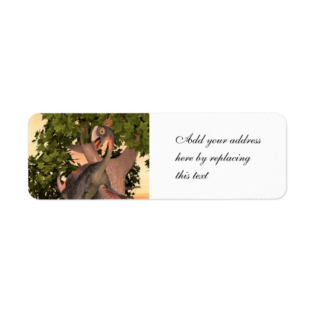 Kids Gigantoraptor Dinosaur Adventure Art Label (Front)