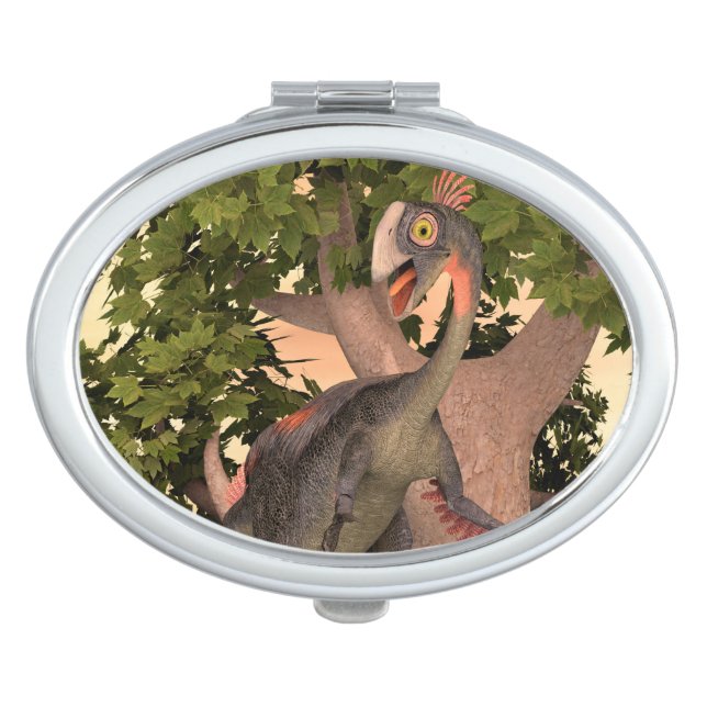 Kids Gigantoraptor Dinosaur Adventure Art Mirror For Makeup (Front)