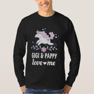 Kids Gigi and Pappy Love Me Granddaughter Unicoen T-Shirt
