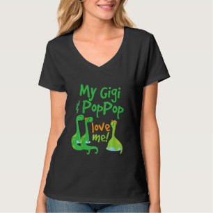 Kids Gigi and PopPop Love Me Grandchild Dinosaur T-Shirt