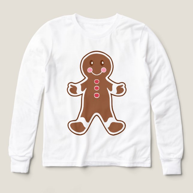 Kid's Gingerbread Boy Sweatshirt Tri-Blend Shirts (Design Front)