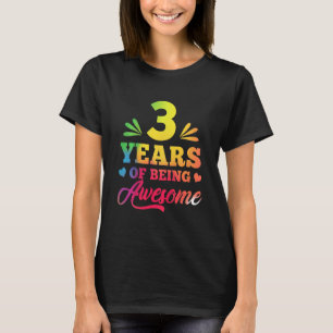 Kids Girls 3rd Birthday 3 Years Old Tie-dye Of Bei T-Shirt