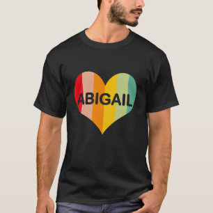 Kids Girls Abigail Retro Vintage Heart Name T-Shirt