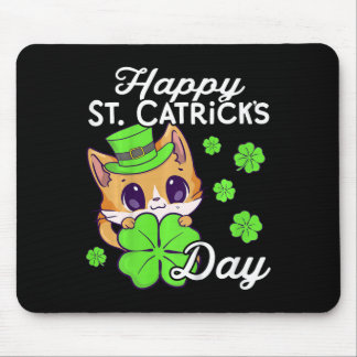 Kids Girls Cat St Patricks Day Happy St Catricks D Mouse Pad