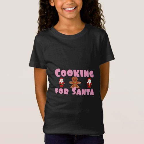 Kids Girls Cooking for Santa  T_Shirt