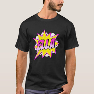 Kids Girls Ella Name Comic Book Superhero T-Shirt