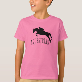 Kids Girls Equestrian Jumper Horseback Riding T-Shirt