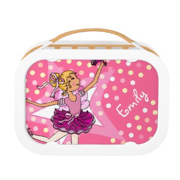 Kids Girls Named Ballerina Girl Pink Lunch Box by Mylittleeden at Zazzle
