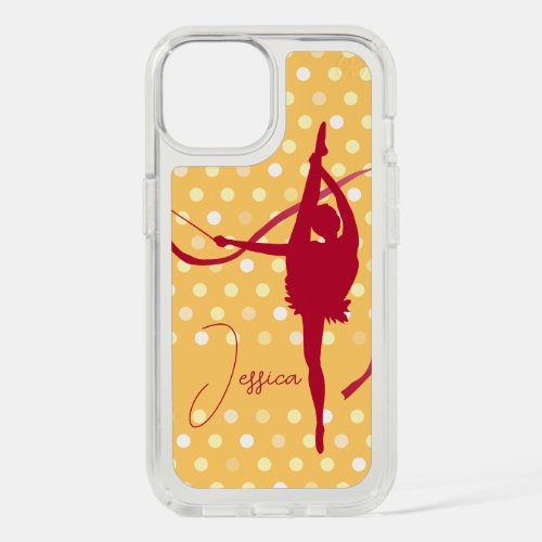 Kids girls named gymnast polka dot ipad  iPhone 15 case