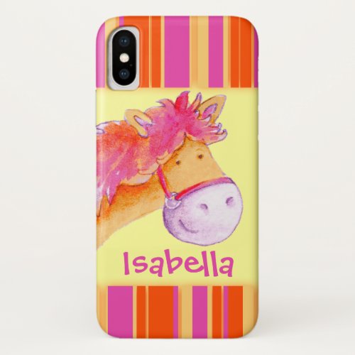 Kids girls named pony yellow iPhone x case
